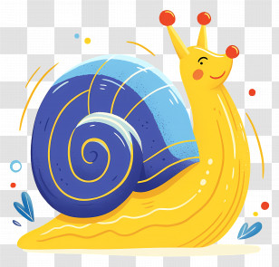 Cute Snail - Colorful Snail With Shell Transparent PNG