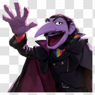 Count Von Count - Purple Vampire Character For Halloween Transparent PNG