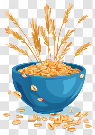 Oats - Oats In A Blue Bowl Illustration Transparent PNG