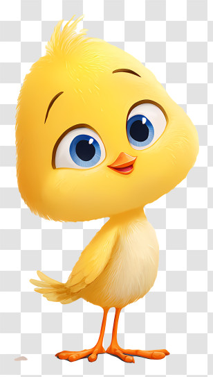 Cartoon Yellow Bird - Adorable Yellow Baby Chick Transparent PNG
