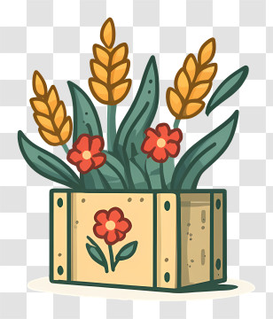 Harvest Box - Decorative Flower Box Transparent PNG