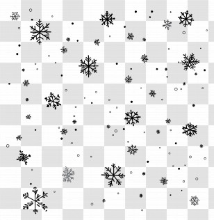 Falling Snowflakes - Black And White Snowflakes Pattern Transparent PNG