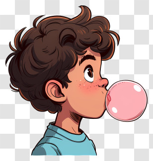Bubble Gum Day - Boy Blowing Bubblegum Transparent PNG