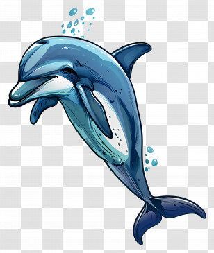 Dolphin - Blue Dolphin Swimming Serenely Transparent PNG