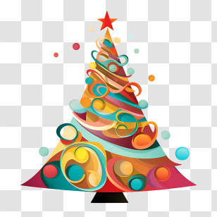 Christmas Tree - Decorative Christmas Tree With Ornaments Illustration Transparent PNG