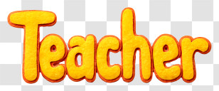 Teacher - Vibrant Teacher Text Design Transparent PNG