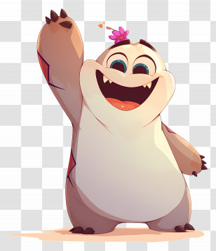 Cartoon Character - Cute Creature With Flower Cartoon Transparent PNG