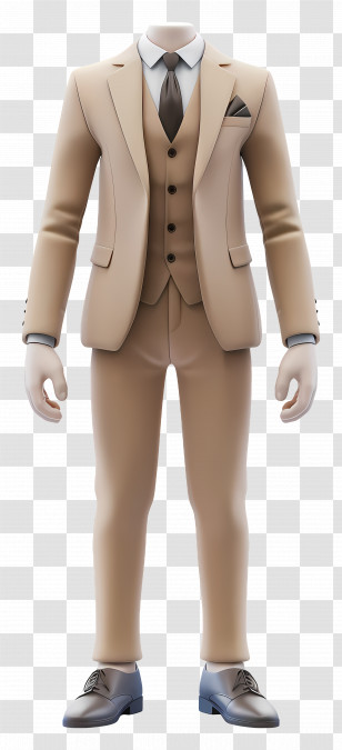 Formal Attire Men - Beige Business Suit In Formal Style Transparent PNG