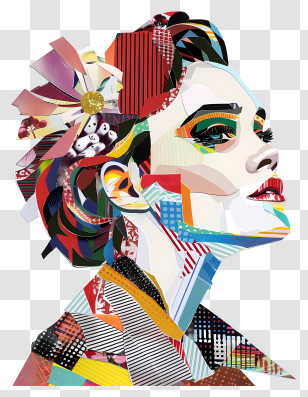 Katy Perry - Colorful Collage Portrait Of A Woman Transparent PNG