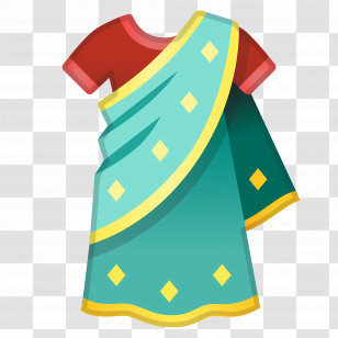 Sari Emoji - Traditional Sari Dress Transparent PNG