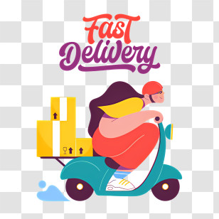 Motorcycle - Fast Delivery On Scooter Transparent PNG