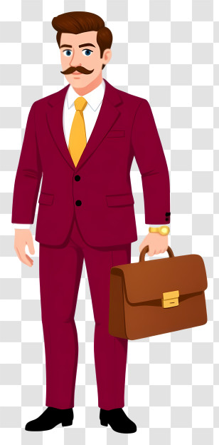 Businessman Holding Briefcase - Businessman With Briefcase Cartoon Transparent PNG