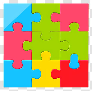 Jigsaw Icon - Bright Colorful Jigsaw Puzzle Toy Transparent PNG
