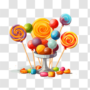 National Candy Day - Colorful Lollipops And Candy Stand Transparent PNG