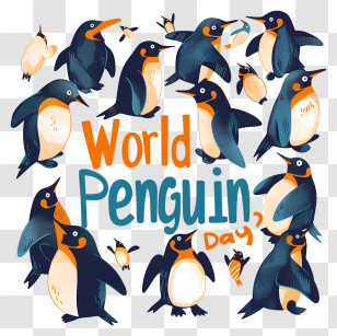 World Penguin Day - Penguins Celebration For World Penguin Day Transparent PNG