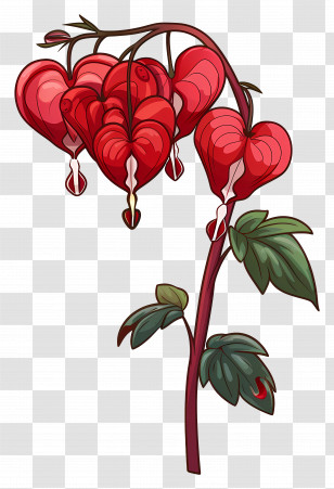 Bleeding Heart Flowers - Red Bleeding Heart Flower Illustration Transparent PNG