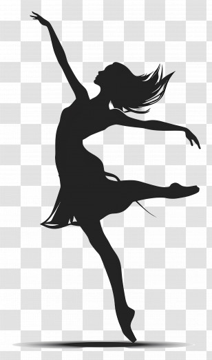 Dancer Silhouette - Graceful Ballerina Silhouette Illustration Transparent PNG