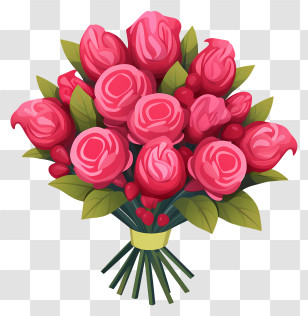 Bouquet - Bouquet Of Pink Roses For Romantic Occasions Transparent PNG