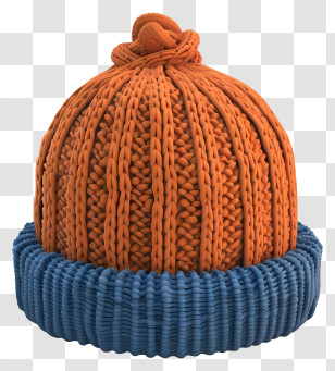 Knit Cap - Orange And Blue Knitted Hat Transparent PNG