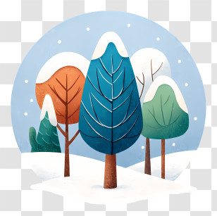 Snowy Logo - Colorful Trees In Winter Landscape Transparent PNG