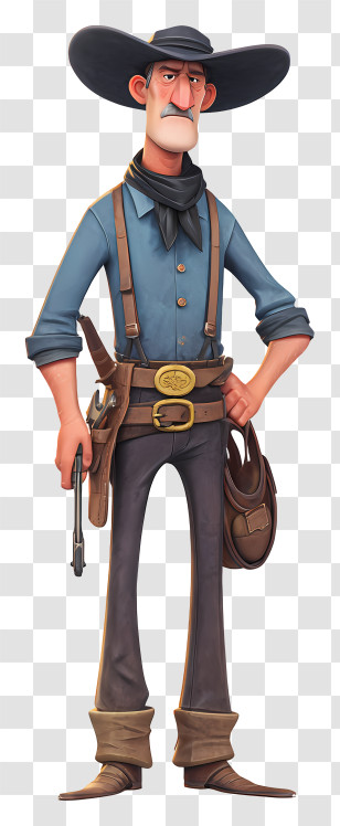 Arthur Morgan - Stoic Tall Cowboy Character Transparent PNG