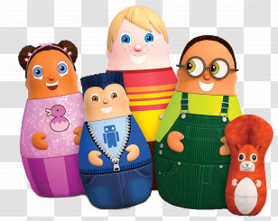Higglytown Heroes - Family Of Dolls Cartoon Characters Smiling Transparent PNG