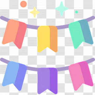 Birthday Flag - Colorful Bunting Flags For Celebration Transparent PNG