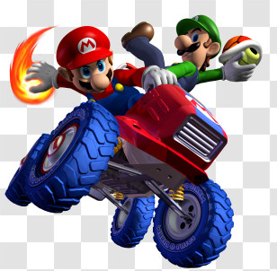 Mario And Luigi - Mario And Luigi In Racing Kart Transparent PNG