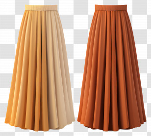 Autumn Skirt - Pleated Skirts In Beige And Orange Transparent PNG
