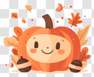 Cute Pumpkin - Happy Autumn Pumpkin Illustration Transparent PNG