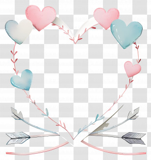 Heart Background - Heart Frame With Arrows Transparent PNG