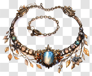Nature Inspired Jewelry - Ornate Necklace With Gemstone Transparent PNG