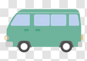 Icon - Green Mini Van For Travel Or Transportation Transparent PNG