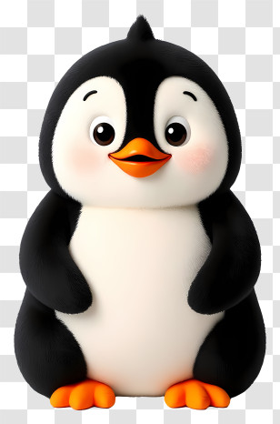 Cute Cartoon Penguin - Cute Chubby Penguin Character Illustration Transparent PNG