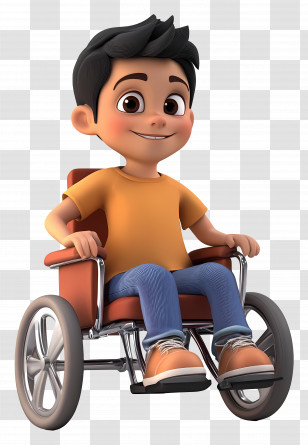 Disabled Kid - Animated Boy In Wheelchair Illustration Transparent PNG