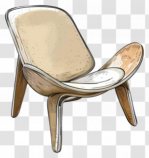 Modern Chair - Hand-Drawn Wooden Chair Illustration Transparent PNG