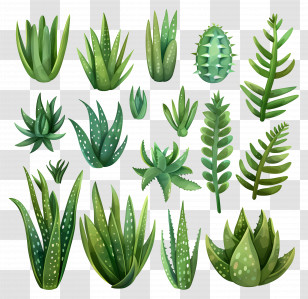 Aloe Vera - Collection Of Aloe Vera Plants Illustration Transparent PNG