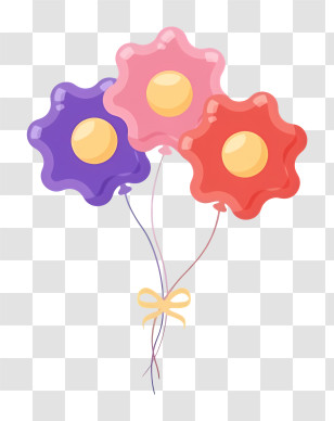 Colorful Balloons - Colorful Flower Balloons Bunch Transparent PNG