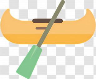 Canoe - Yellow Canoe And Paddle For Lake Adventures Transparent PNG