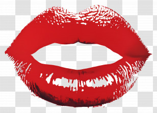 Kiss Stain - Vibrant Red Lipstick Print Design Transparent PNG