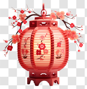 Lantern - Cherry Blossom Themed Lantern Decoration Transparent PNG