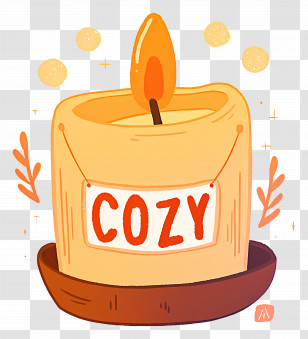 Cozy Candle - Cozy Candle Illustration With Warm Light Transparent PNG