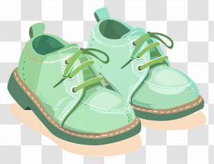 Baby Shoes - Stylish Green Shoes With Laces Transparent PNG