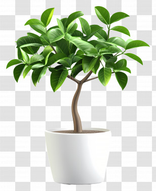 Money Tree - Green Potted Plant Transparent PNG