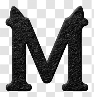 M Logo - Textured Black Letter M Transparent PNG
