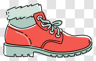 Red Hiking Boots - Stylish Winter Boot With Laces Transparent PNG
