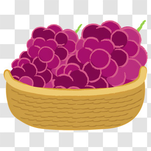 Icon - Basket Of Purple Fruits Illustration Transparent PNG