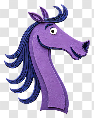 Purple Pony - Whimsical Purple Cartoon Horse Transparent PNG
