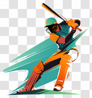 Cricket Player - Cricketer Swinging Bat Transparent PNG