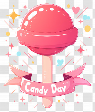 National Candy Day - Cute Pink Lollipop Illustration For Candy Day Transparent PNG